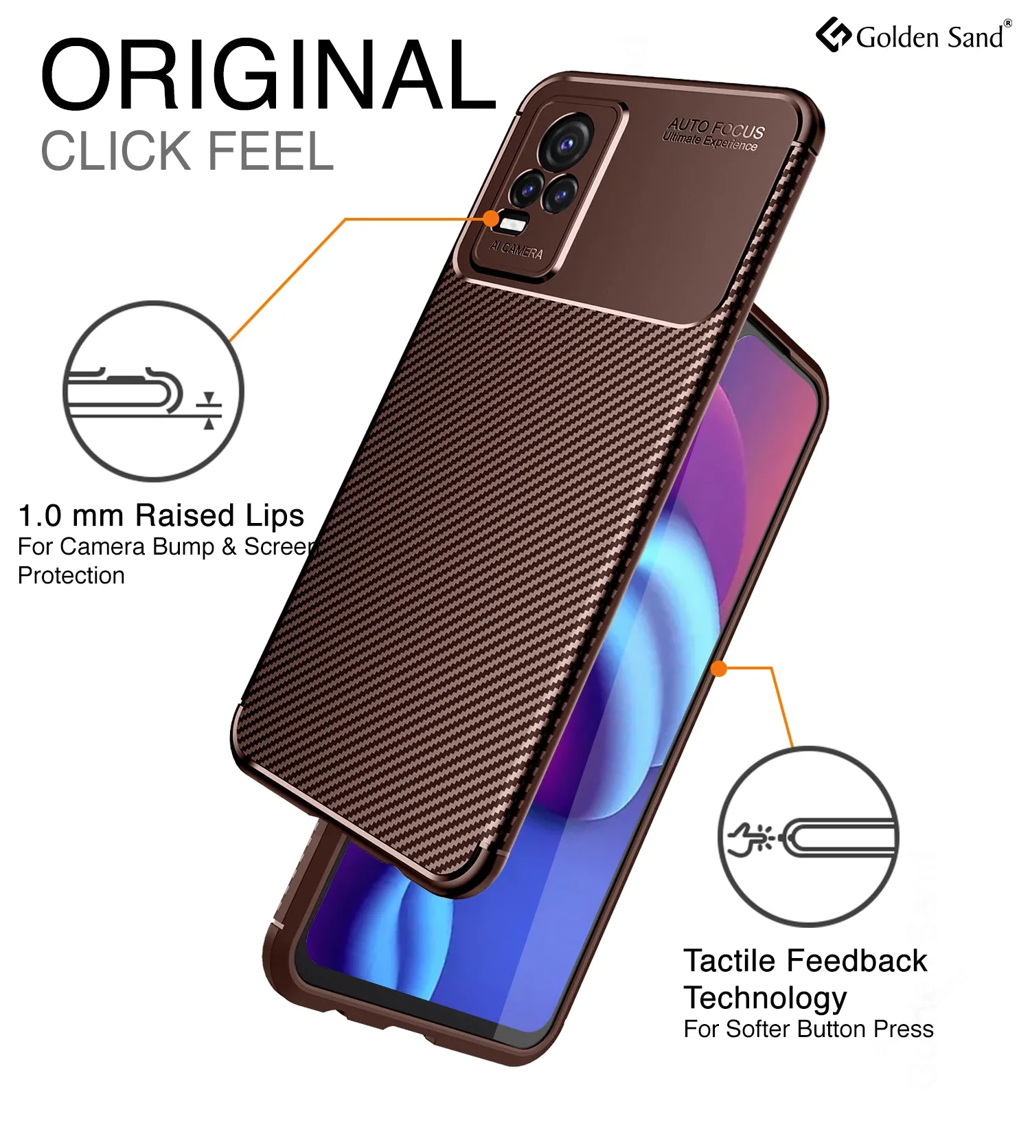Aramid Fibre Series Shockproof Armor Back Cover for ViVO Y73, 6.44 inch, Brown