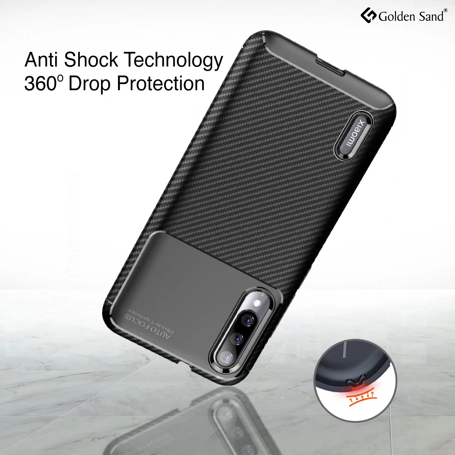 Aramid Fibre Series Shockproof Armor Back Cover for Xiaomi Mi A3 6.1 inch, Black