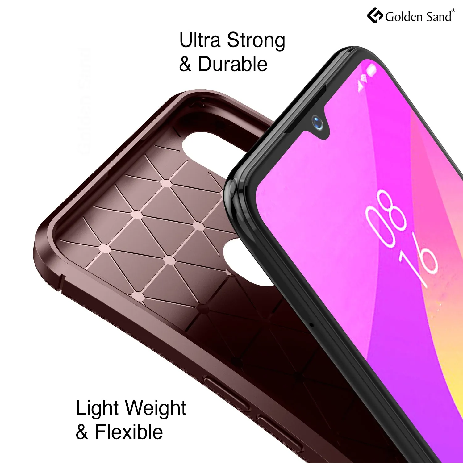 Aramid Fibre Series Shockproof Armor Back Cover for Xiaomi Mi A3 6.1 inch, Brown