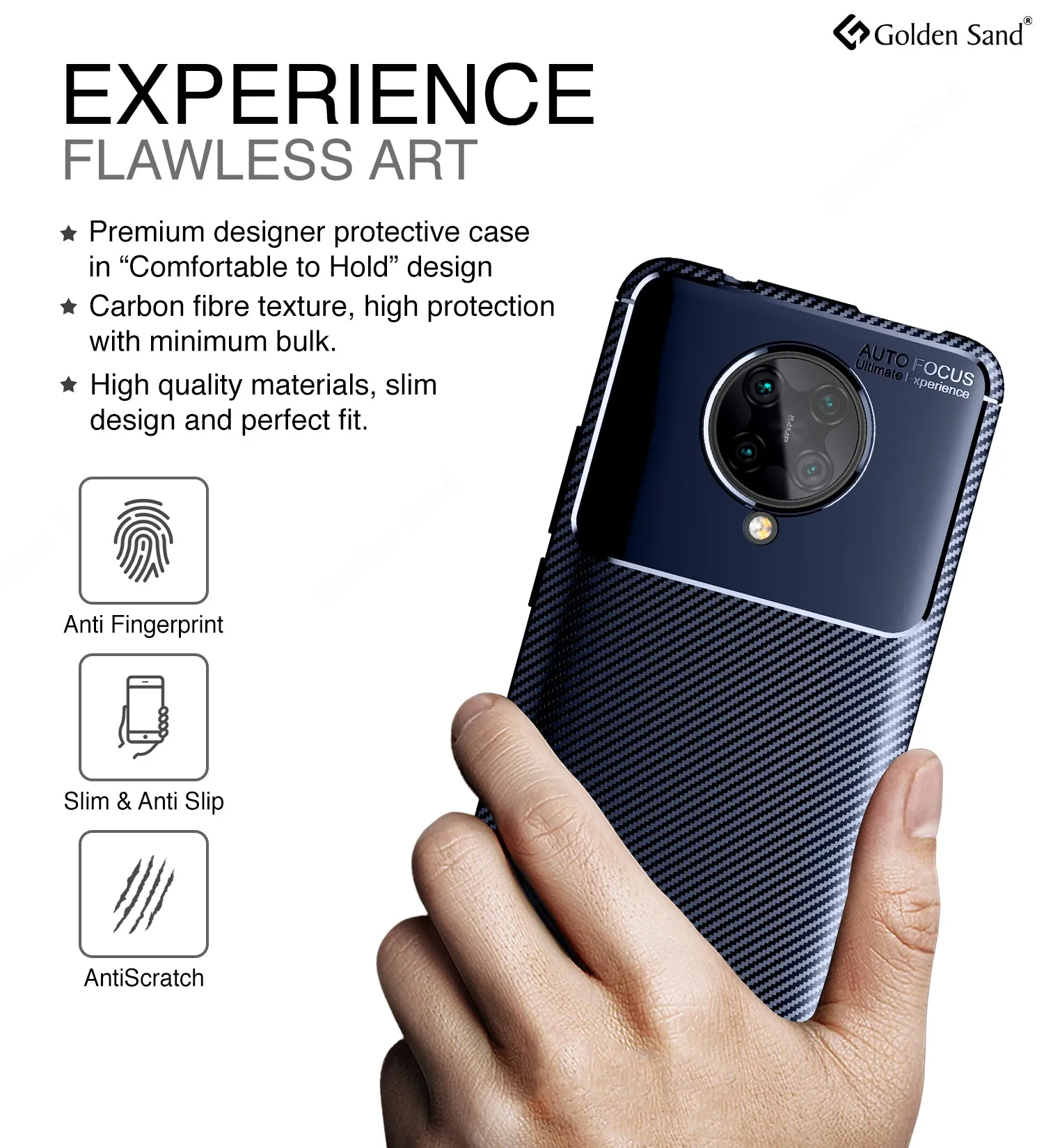 Aramid Fibre Series Shockproof Armor Back Cover for Xiaomi Poco F2 Pro 6.67 inch, Blue