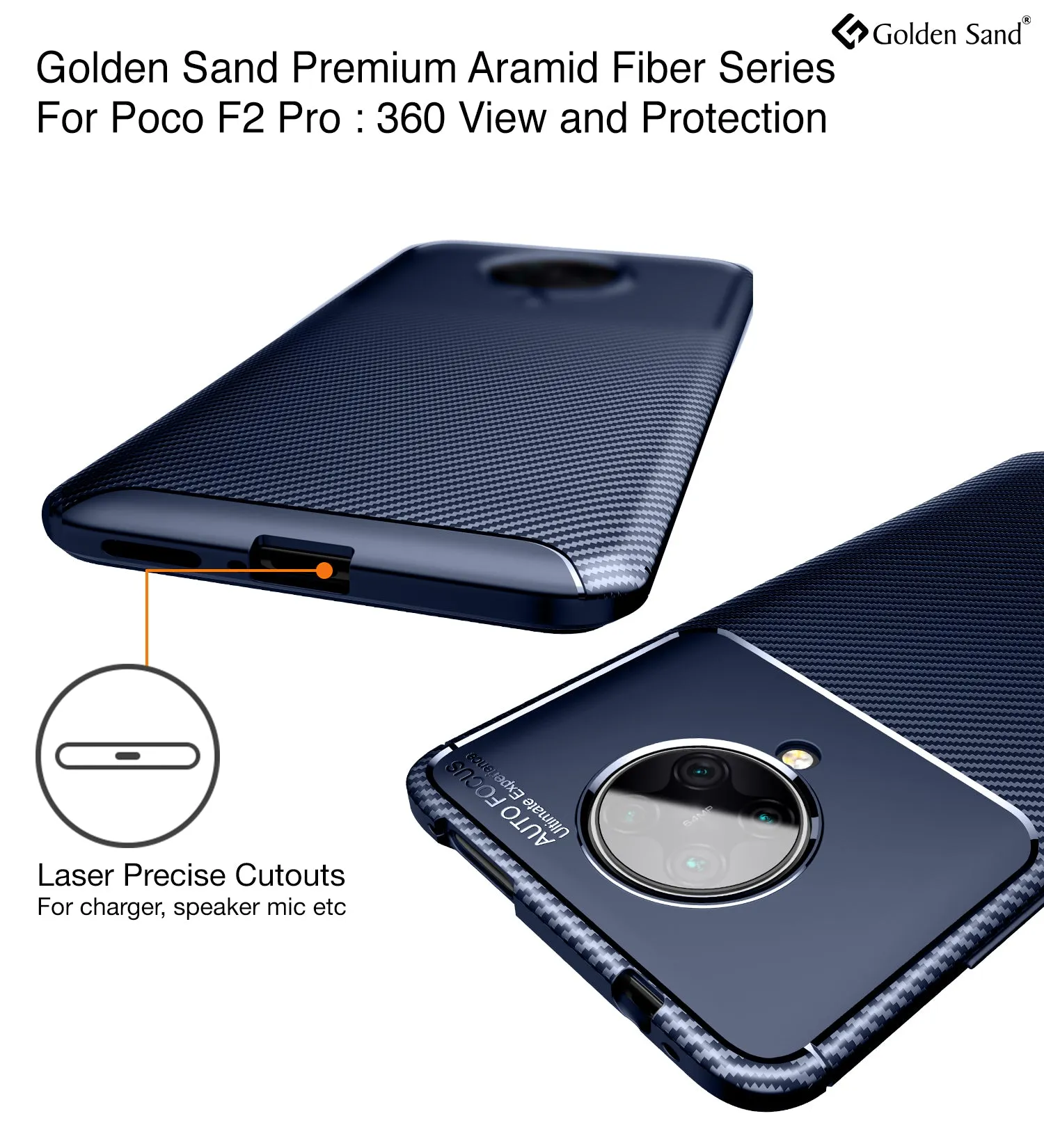 Aramid Fibre Series Shockproof Armor Back Cover for Xiaomi Poco F2 Pro 6.67 inch, Blue