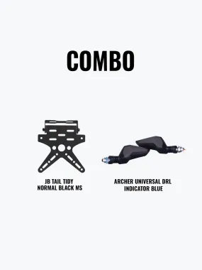 Archer Universal DRL Indicator Blue   JB Tail Tidy Normal Black Mild Steel