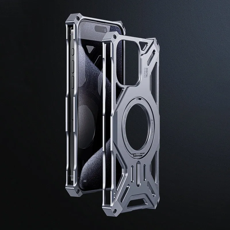 Armor King Hegemony MagSafe Pivot Ring Stand Aluminum Alloy Case Cover