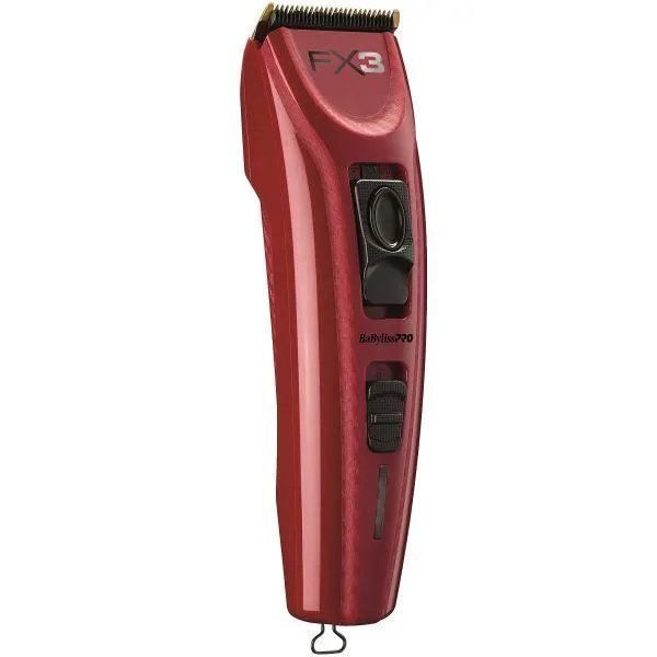 BaByliss Pro FX3 Professional High Torque Clipper - Red #FXX3C (Dual Voltage)