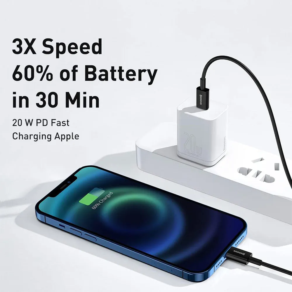 Baseus Superior Series CATLYS-C01 Type-C To Lightning Cable 20W Fast Charging 2m - Black