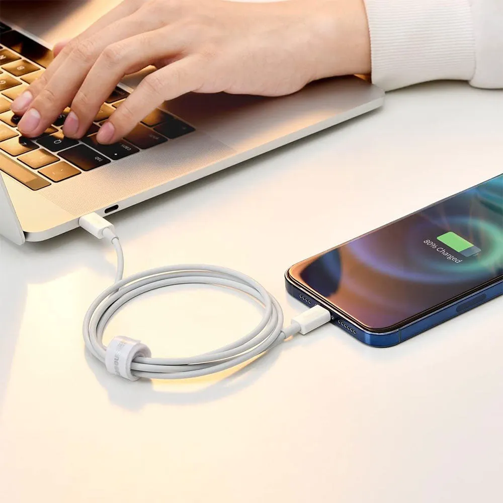 Baseus Superior Series CATLYS-C02 Type-C To Lightning Cable 20W Fast Charging 2m - White