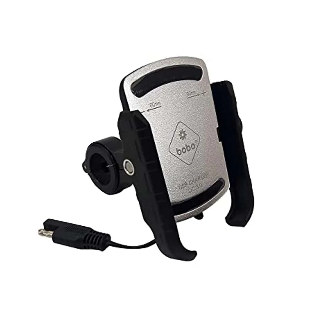 BOBO BM1 PRO Jaw-Grip Bike Phone Holder (with fast USB 3.0 charger, SAE connector & Fast USB Cable) Motorcycle Mobile Mount