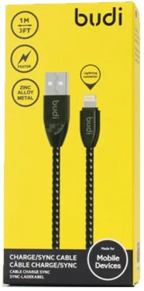 Budi Micro To USB Charge/Sync Zinc Alloy Nylon Braided Cable 160 m
