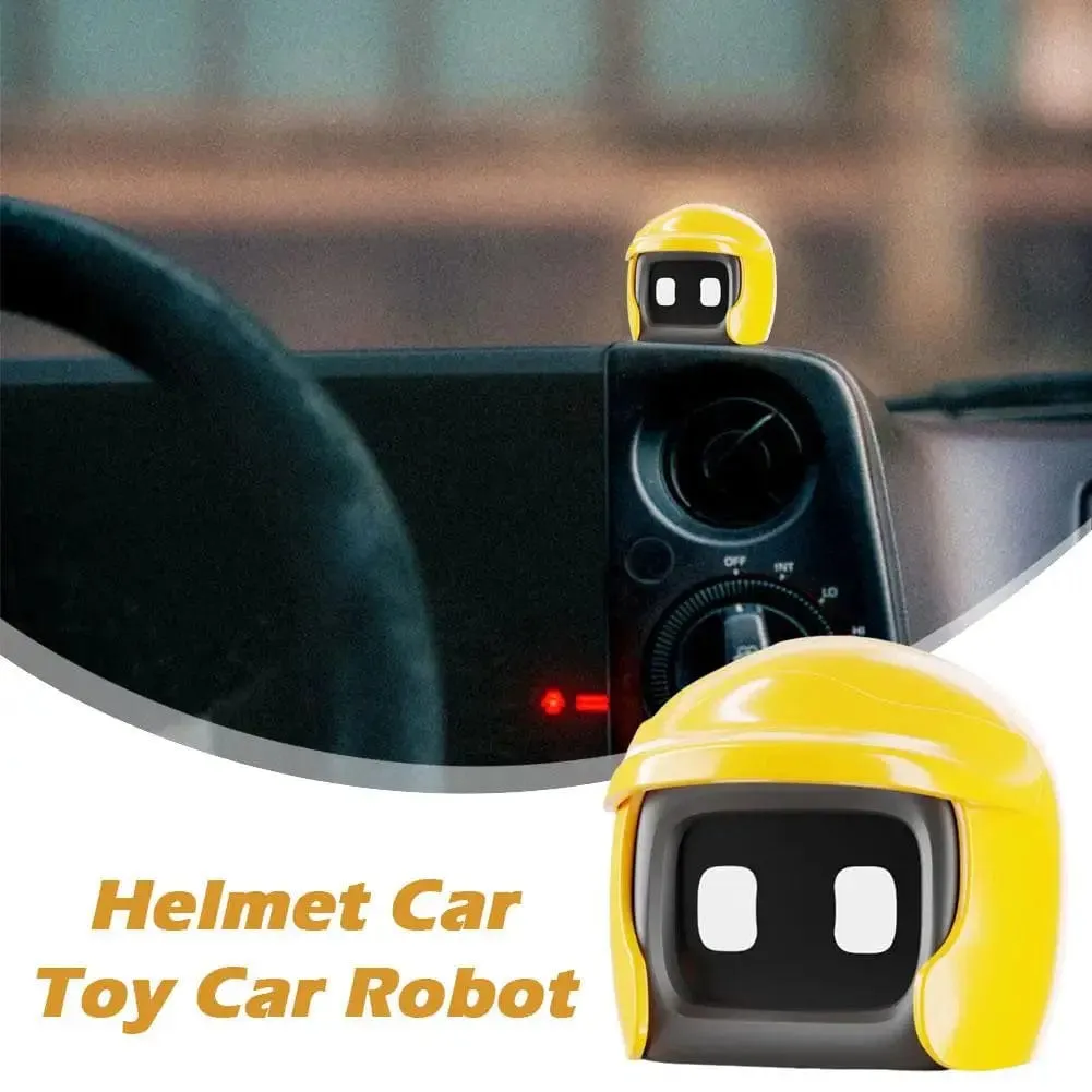 Car Partner Cute Helmet Robot - Smart Car Toy Decoration, Home & Office Desktop Ornament, Interior Accessorie