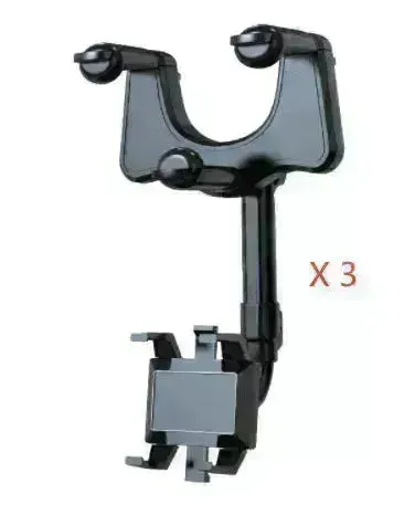 Car Rearview Mirror Phone Holder: Rotatable, Retractable, 360°, All Phones & Cars