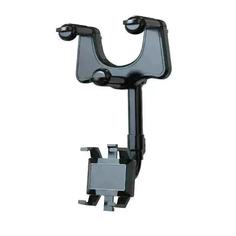 Car Rearview Mirror Phone Holder: Rotatable, Retractable, 360°, All Phones & Cars