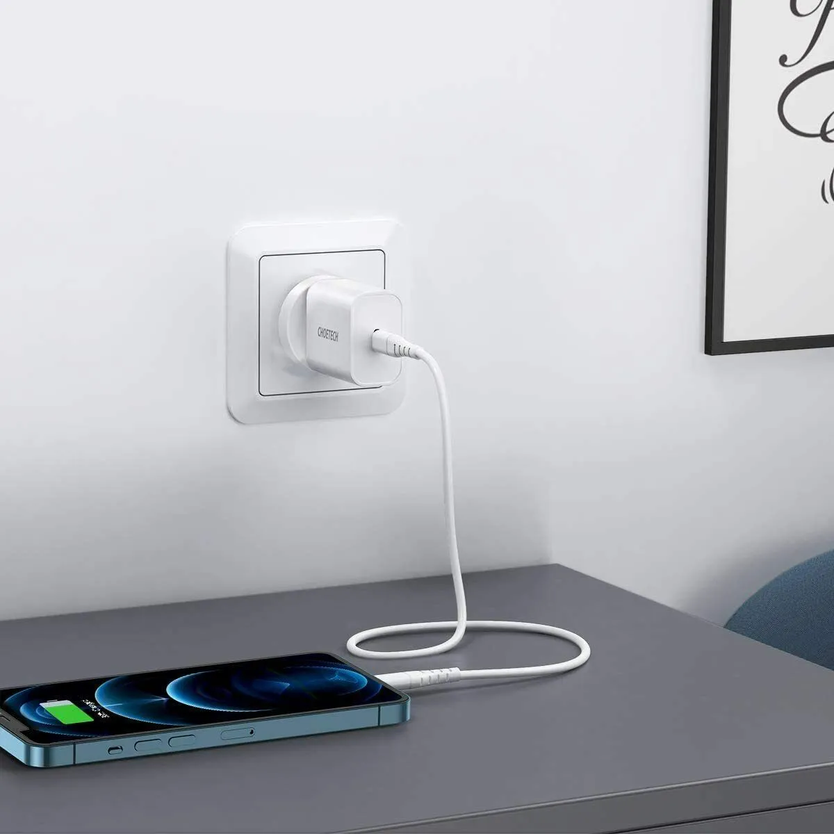 CHOETECH 20W USB-C PD Wall Charger Type-C Power Adapter Fast Charging AU