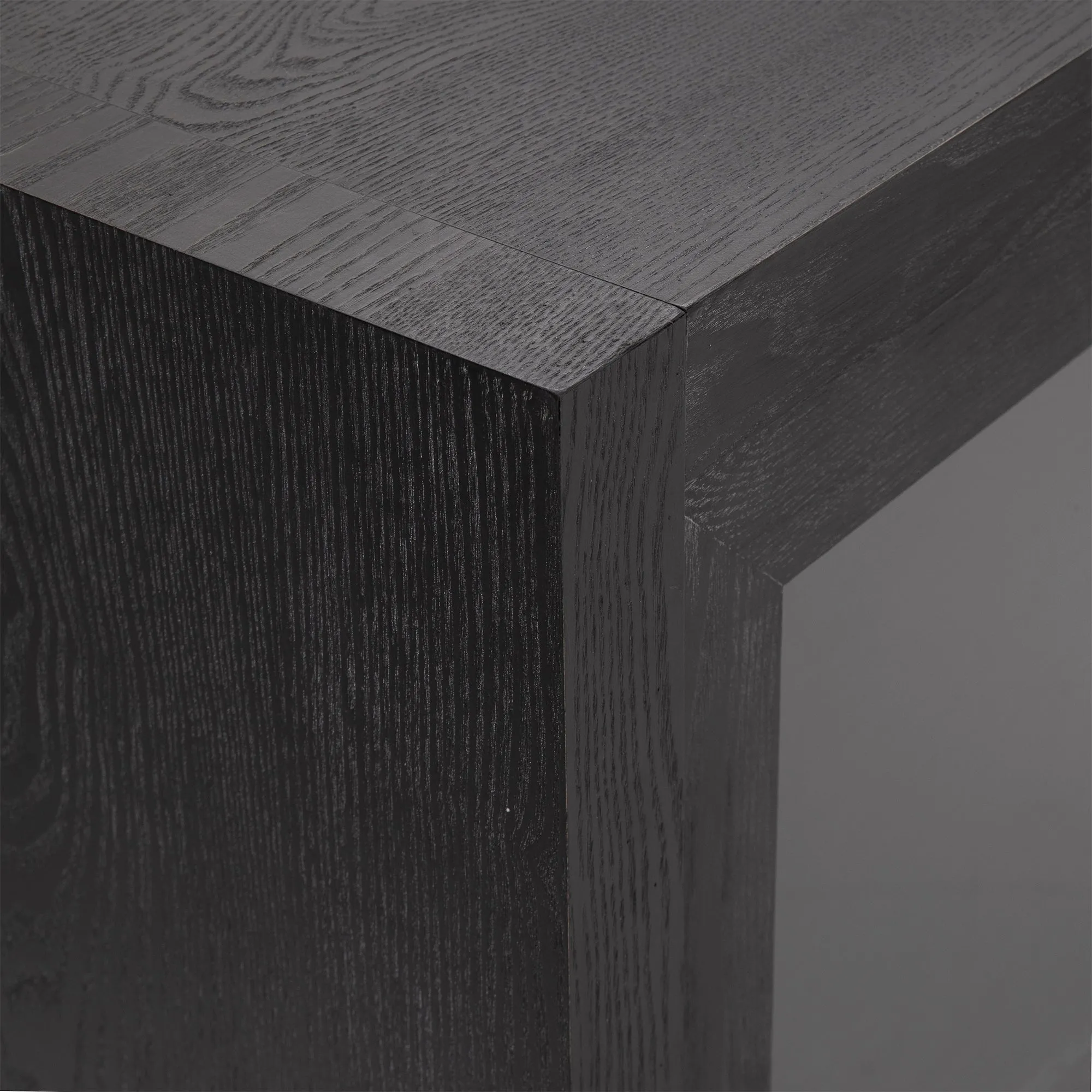Cina Storage Cabinet with Tempered Glass - Black