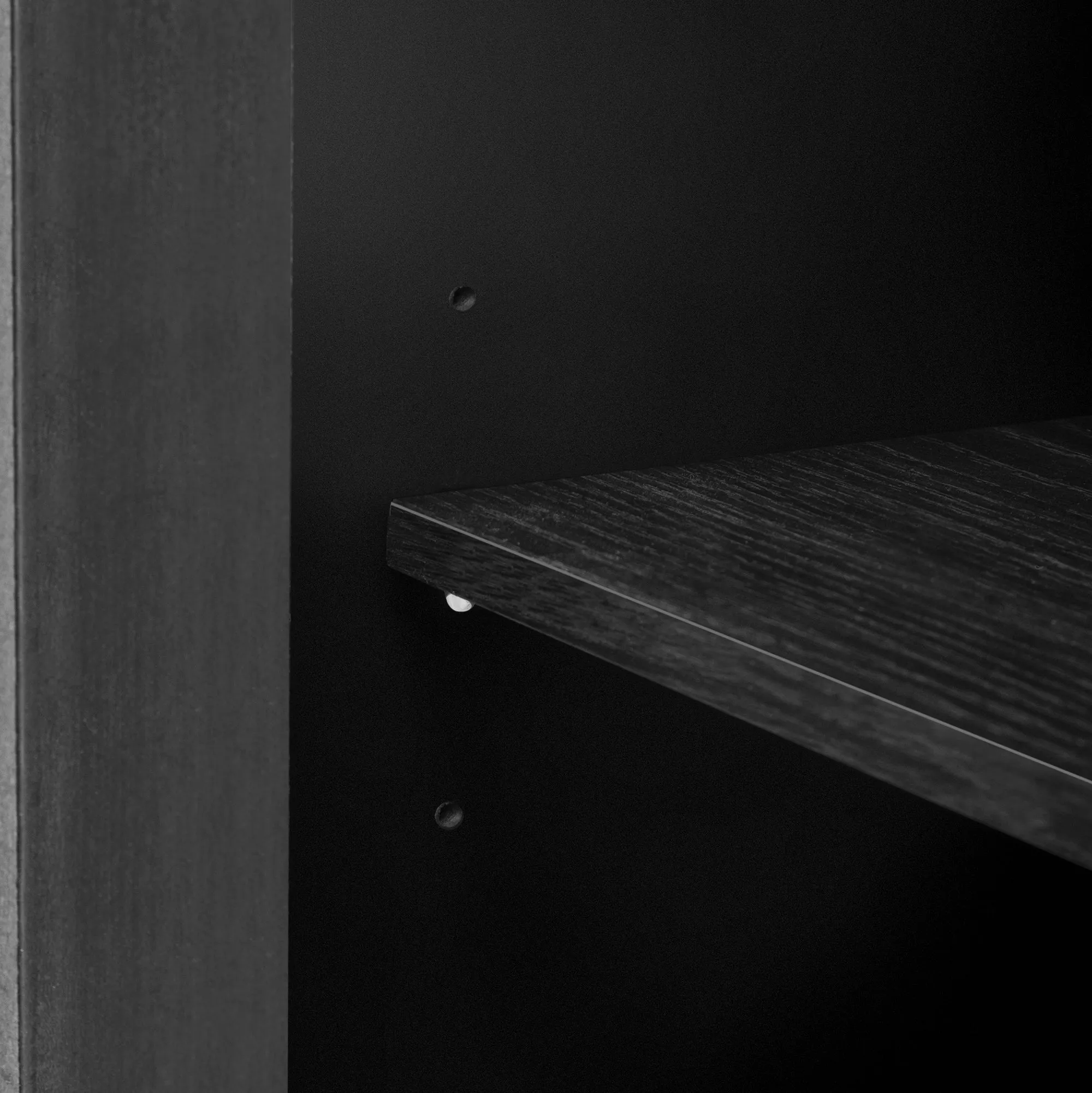 Cina Storage Cabinet with Tempered Glass - Walnut