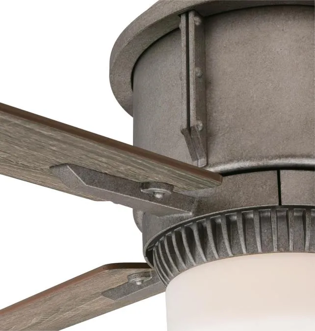 Cliff 56-Inch Reversible Four-Blade Indoor Ceiling Fan, Industrial Steel Finish with Dimmable LED Light Kit, Remote Control Included