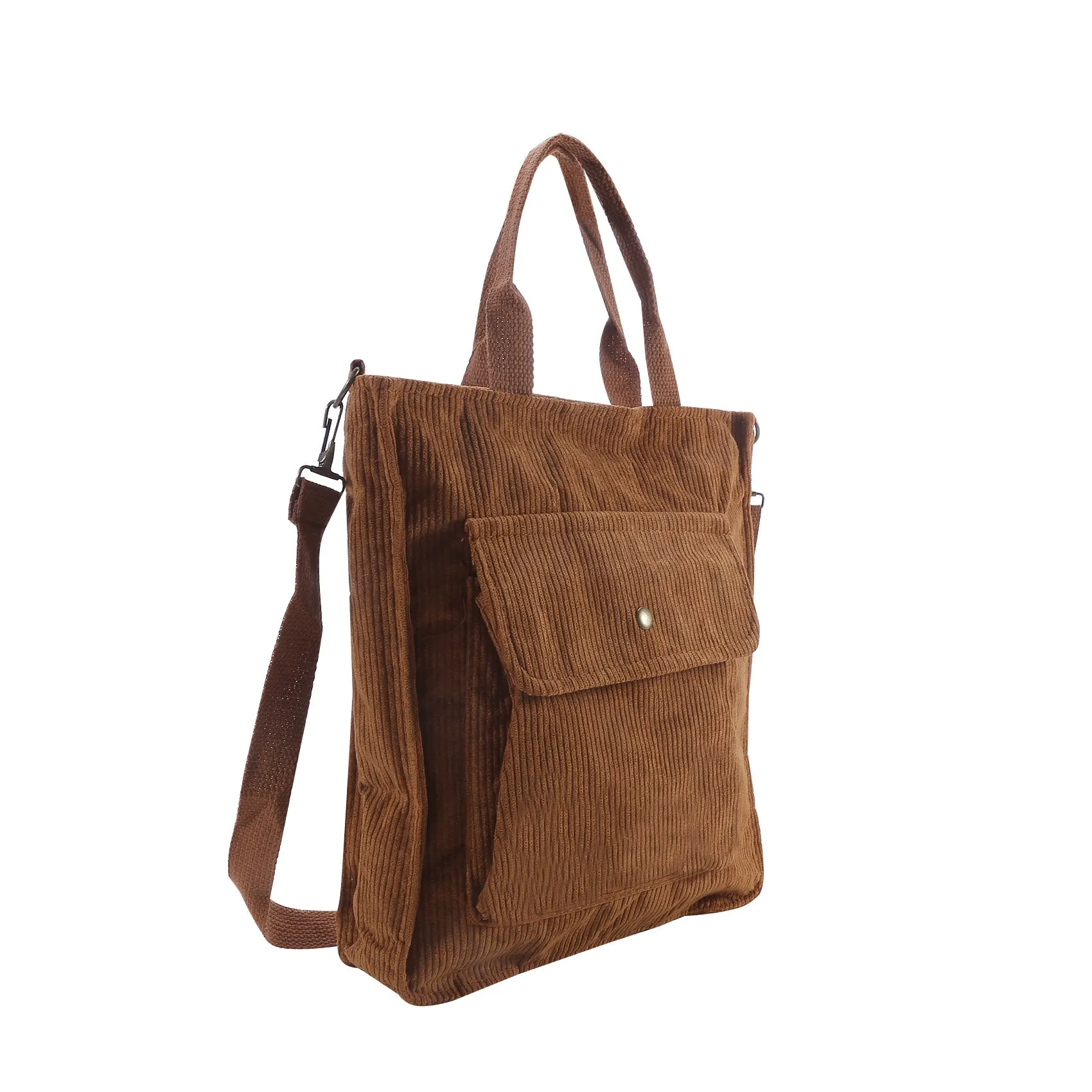 Corduroy Shoulder Bag, Women's Large Capacity Shoulder Bag