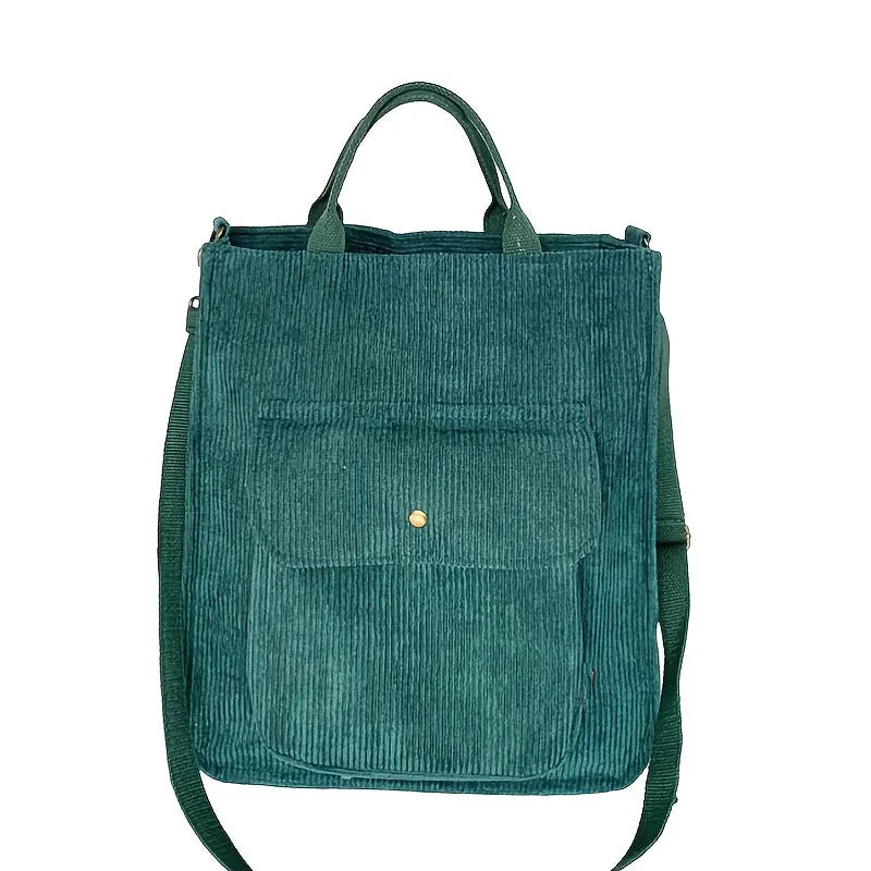 Corduroy Shoulder Bag, Women's Large Capacity Shoulder Bag