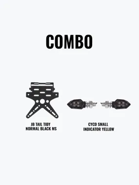 CYCD Small Indicator Yellow   JB Tail Tidy Normal Black Mild Steel