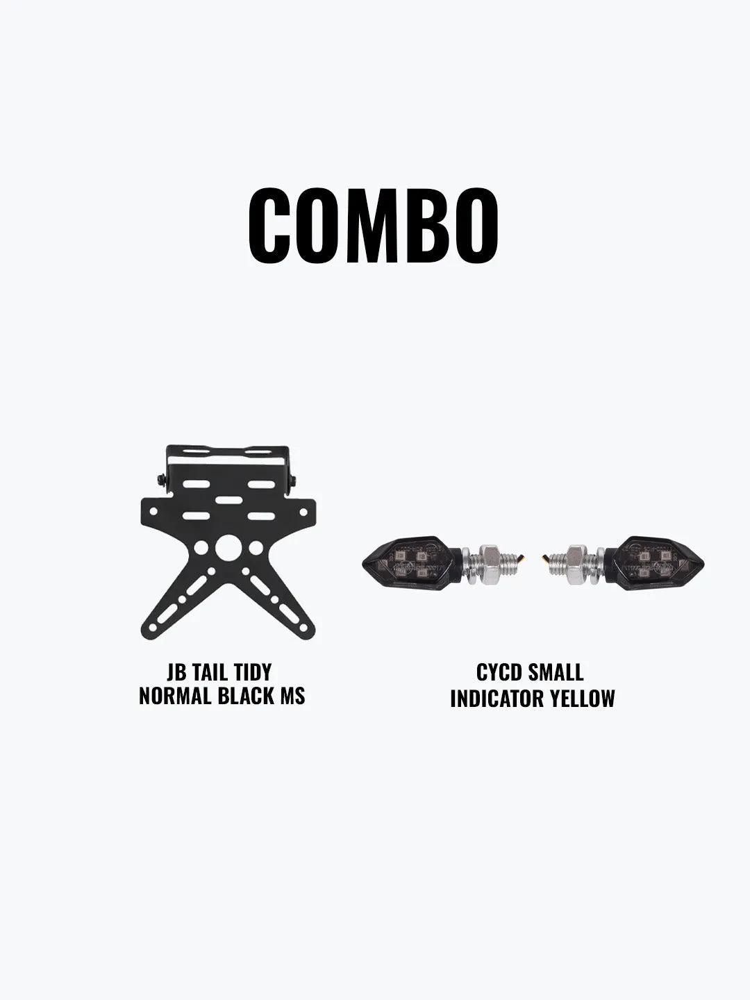 CYCD Small Indicator Yellow   JB Tail Tidy Normal Black Mild Steel