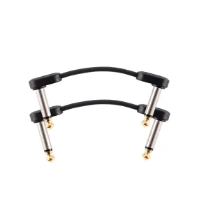 D'Addario Flat Patch Cable Right Angle To Right Angle, 2 Inches, Pair