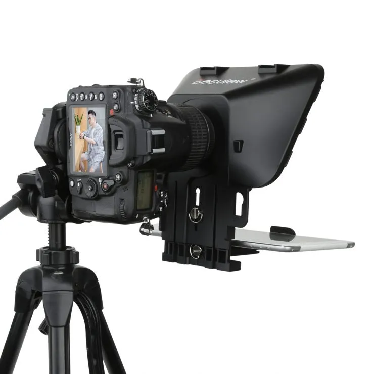 Desview / Bestview T3 11" Universal Teleprompter with Horizontal / Vertical Shooting, Bluetooth Remote Control and Mobile App Support for DSLR, Smartphone and Tablet