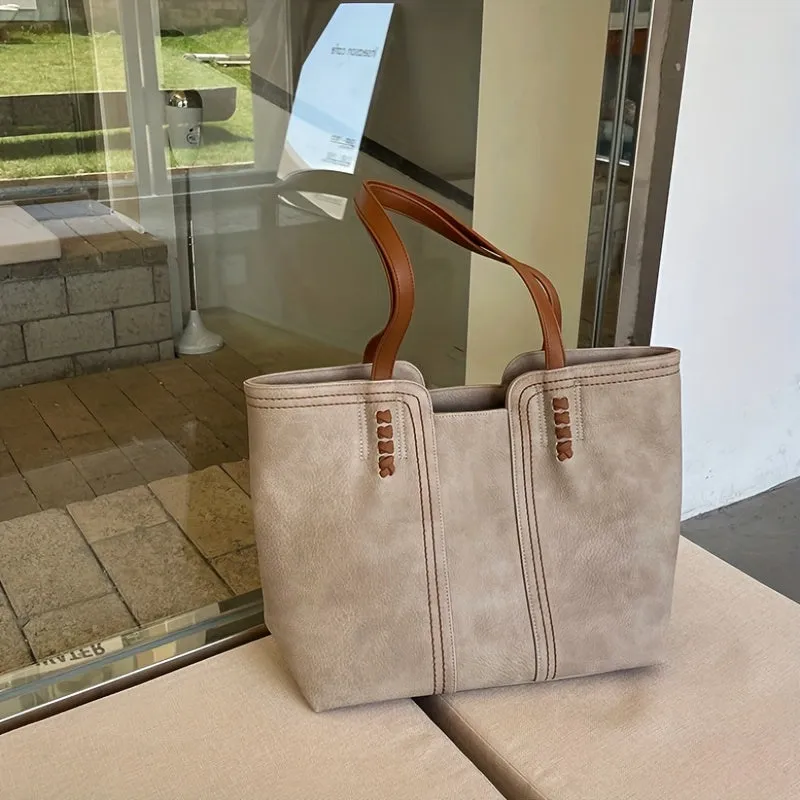 Fashion Casual Shoulder Bag, Large Capacity Commuting Tote Bag