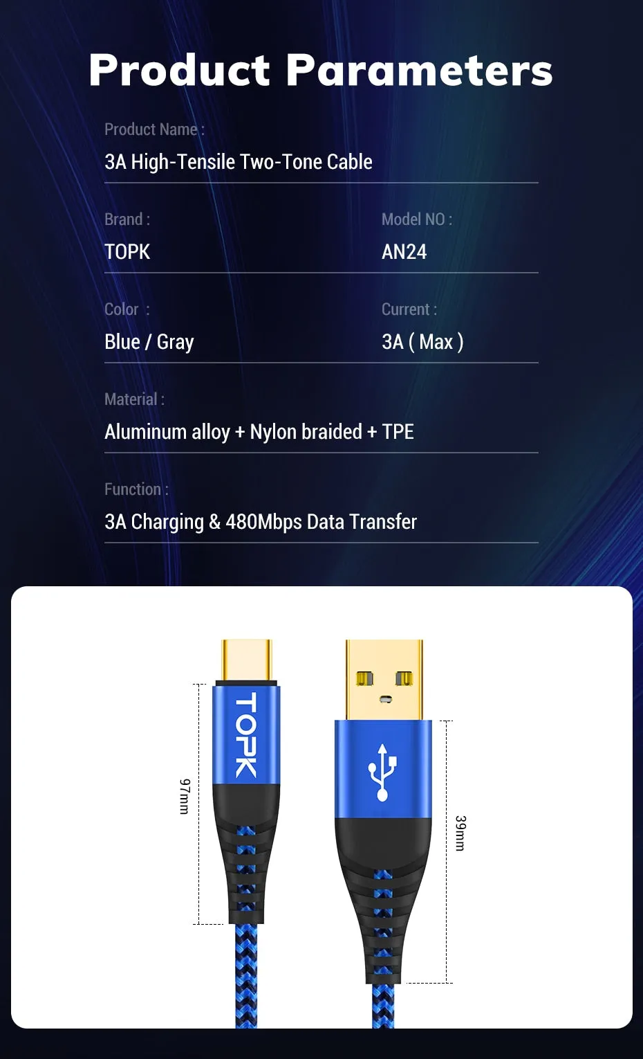 Fast Charging Micro USB & Type C Cable