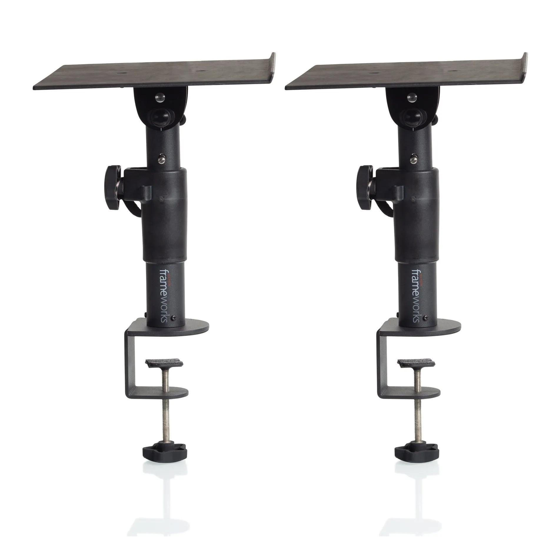 Gator GFWSPKSTMNDSKCM Desk-Clamp Studio Monitor Stand - Adjustable Height