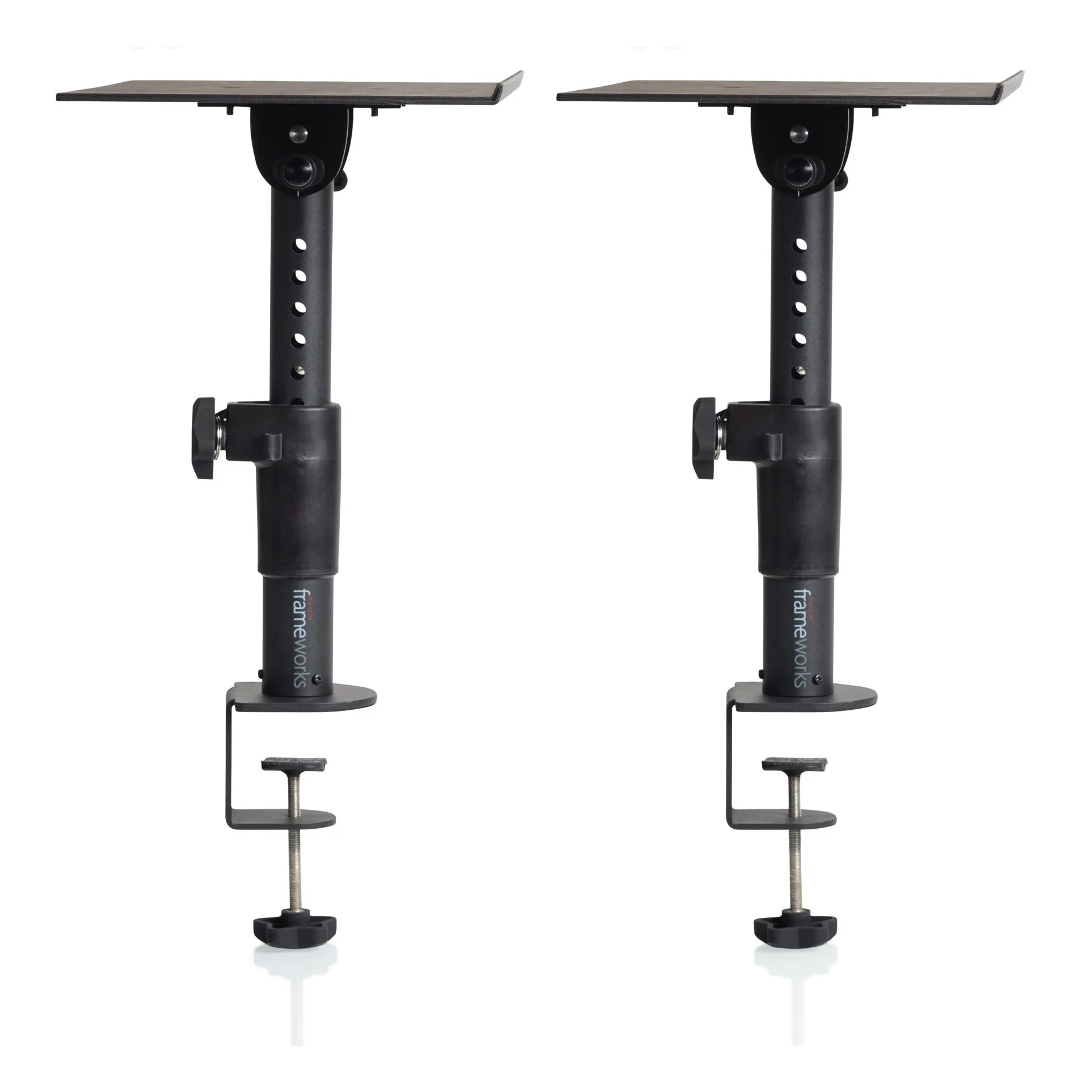 Gator GFWSPKSTMNDSKCM Desk-Clamp Studio Monitor Stand - Adjustable Height