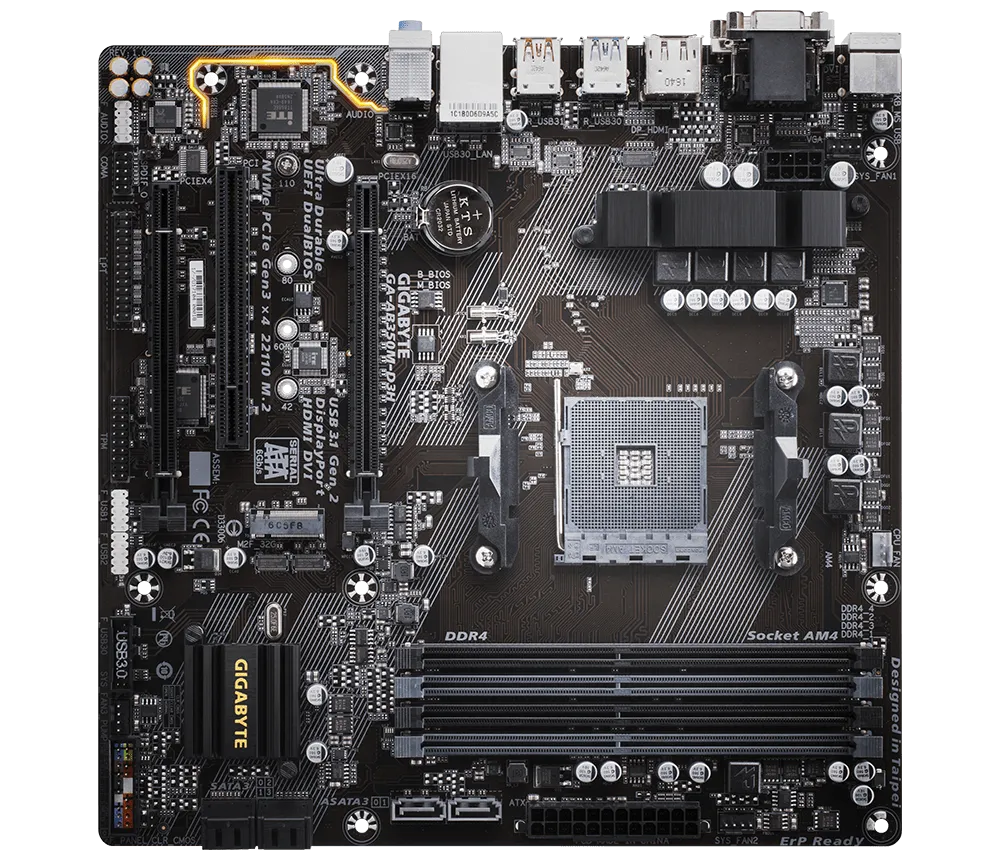 Gigabyte Technology GA-AB350m-D3H Desktop computer motherboard,AMD,AM4 socket,ddr4,M-ATX,b350