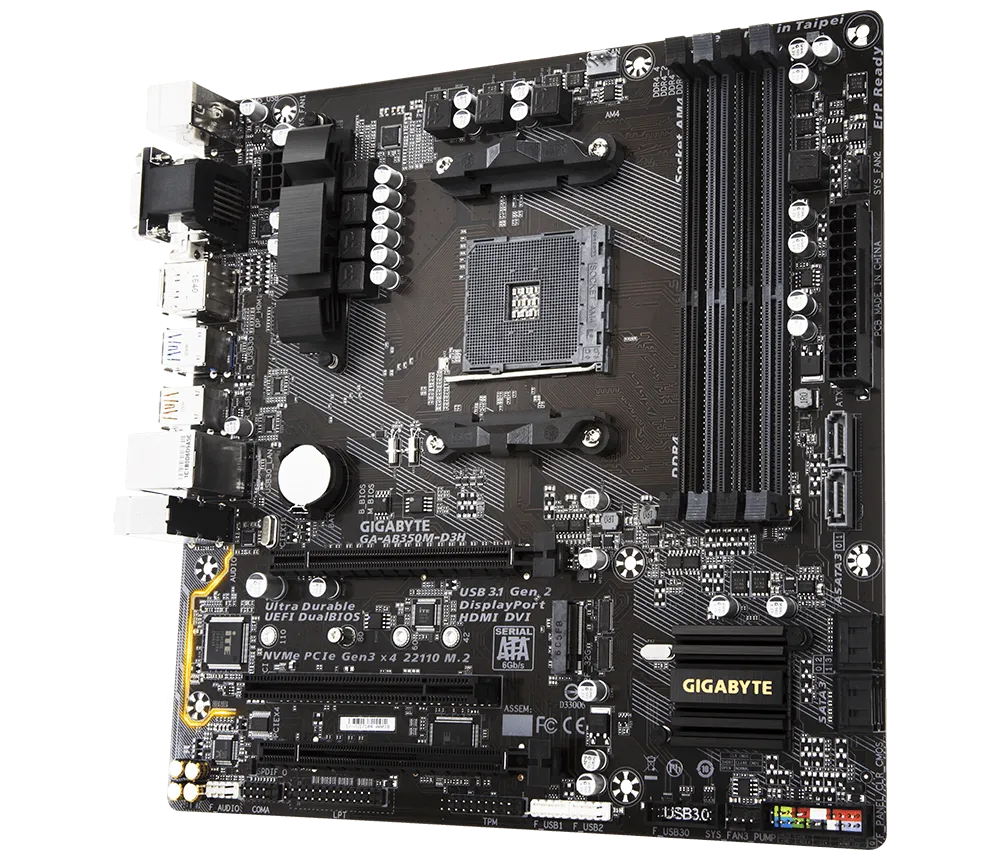 Gigabyte Technology GA-AB350m-D3H Desktop computer motherboard,AMD,AM4 socket,ddr4,M-ATX,b350