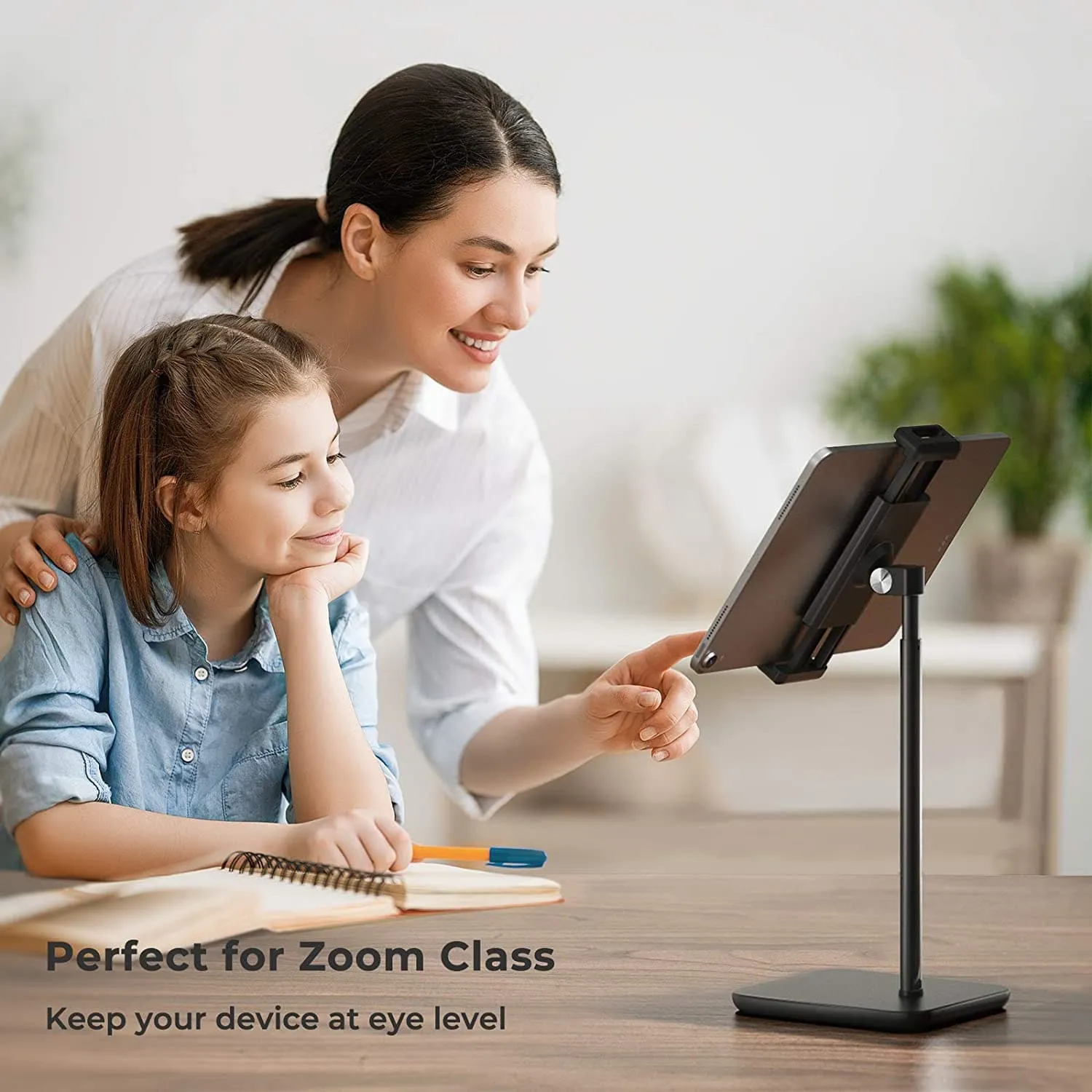 Heavy Duty Aluminum Tablet Holder Mount with Adjustable Height