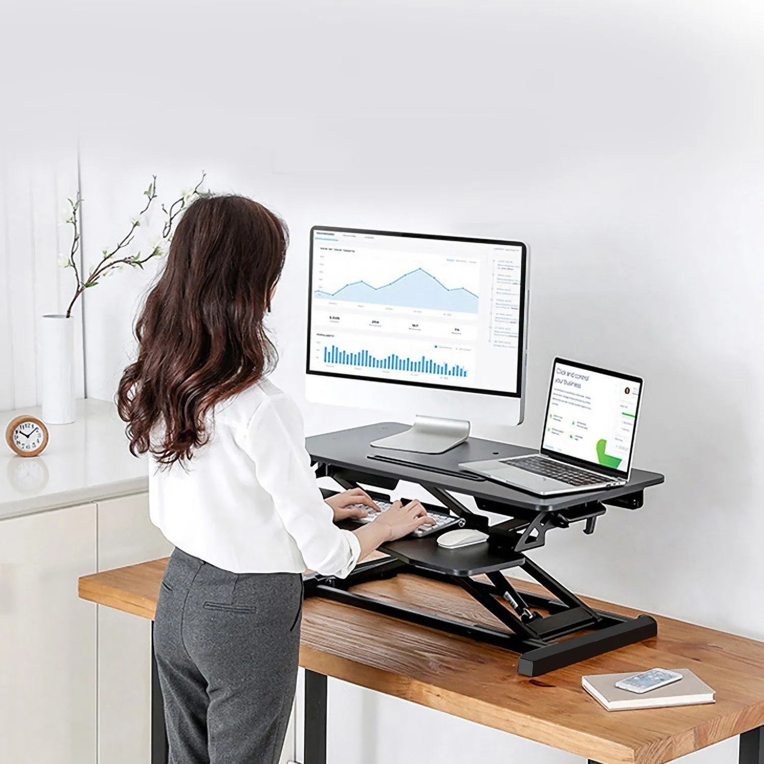 Height Adjustable Standing Desk Converter Workstation