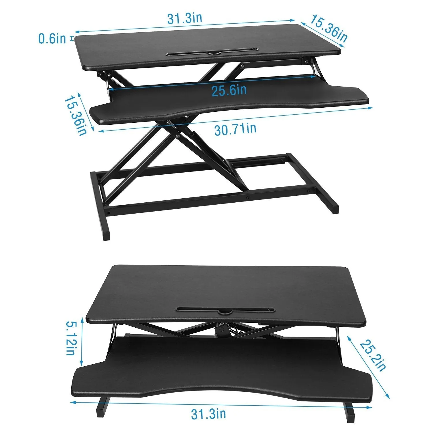 Height Adjustable Standing Desk Converter Workstation