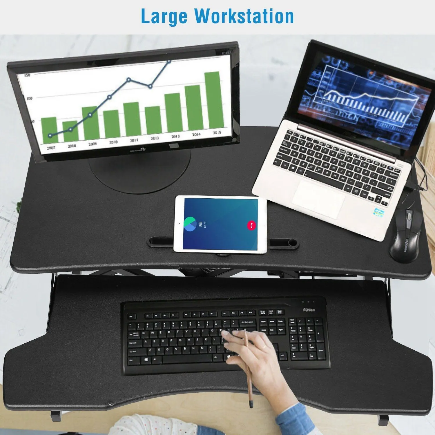 Height Adjustable Standing Desk Converter Workstation