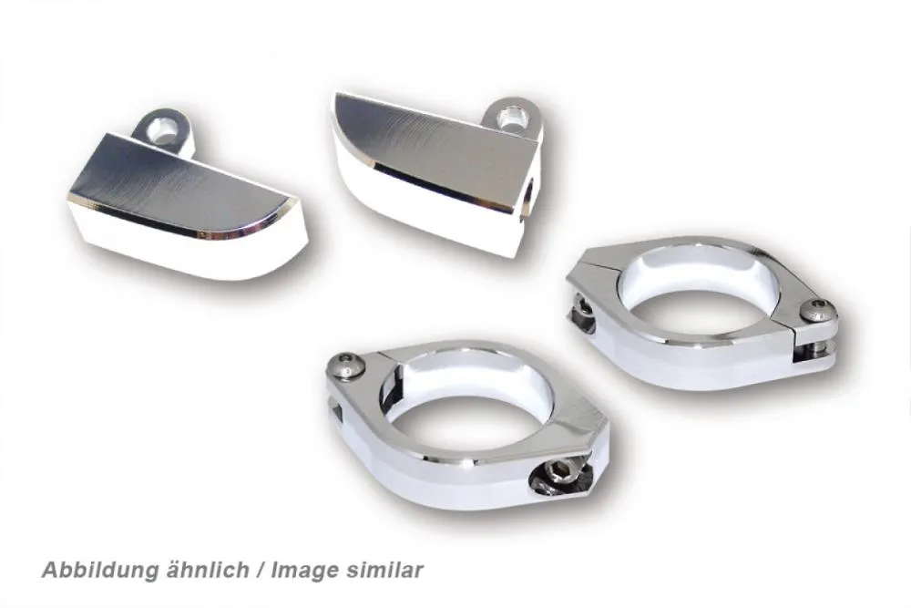HIGHSIDER 220-216405 CNC Alu Indicator Bracket Set for 38-41 mm Forks - Chrome