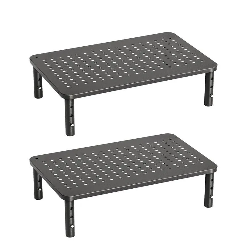 HUANUO Monitor Stand Riser 3 Height Adjustable, Monitor Riser with Airflow Vents, Laptop Stand for Desk, Desk Organizer