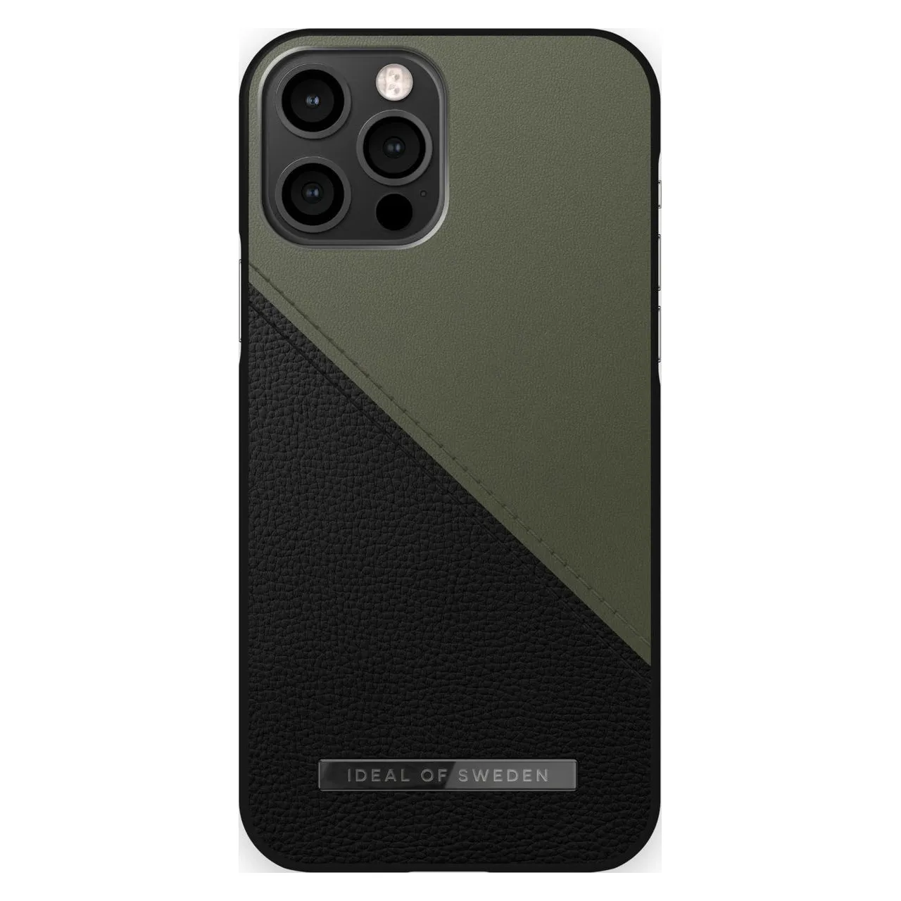 iDeal of Sweden Stylish Ateliar Rear Case Cover for Apple iPhone 12/12 Pro - Onyx Black Khaki