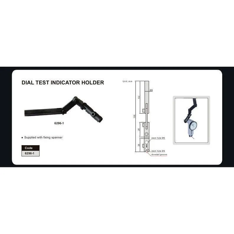 Insize Dial Test Gauge Indicator Holder Round Stem Series 6296-1