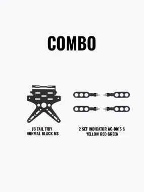 JB Tail Tidy Normal Black Mild Steel   2 Set Indicator AC-0815 S Yellow Red Green