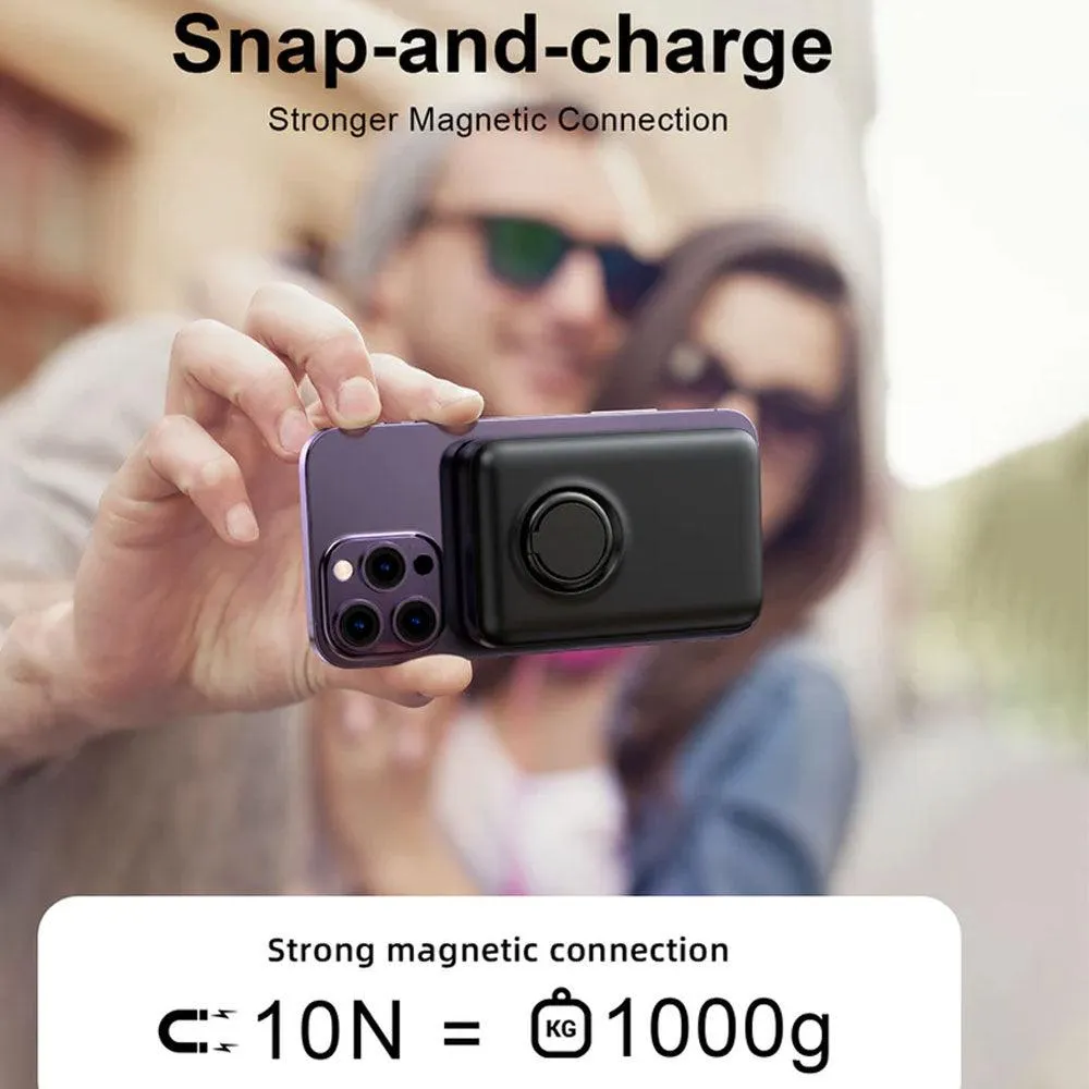 Joyroom JR-W050 Magnetic Wireless Power Bank with Ring Holder USB   Type-C 20W Fast Charging 10000mAh