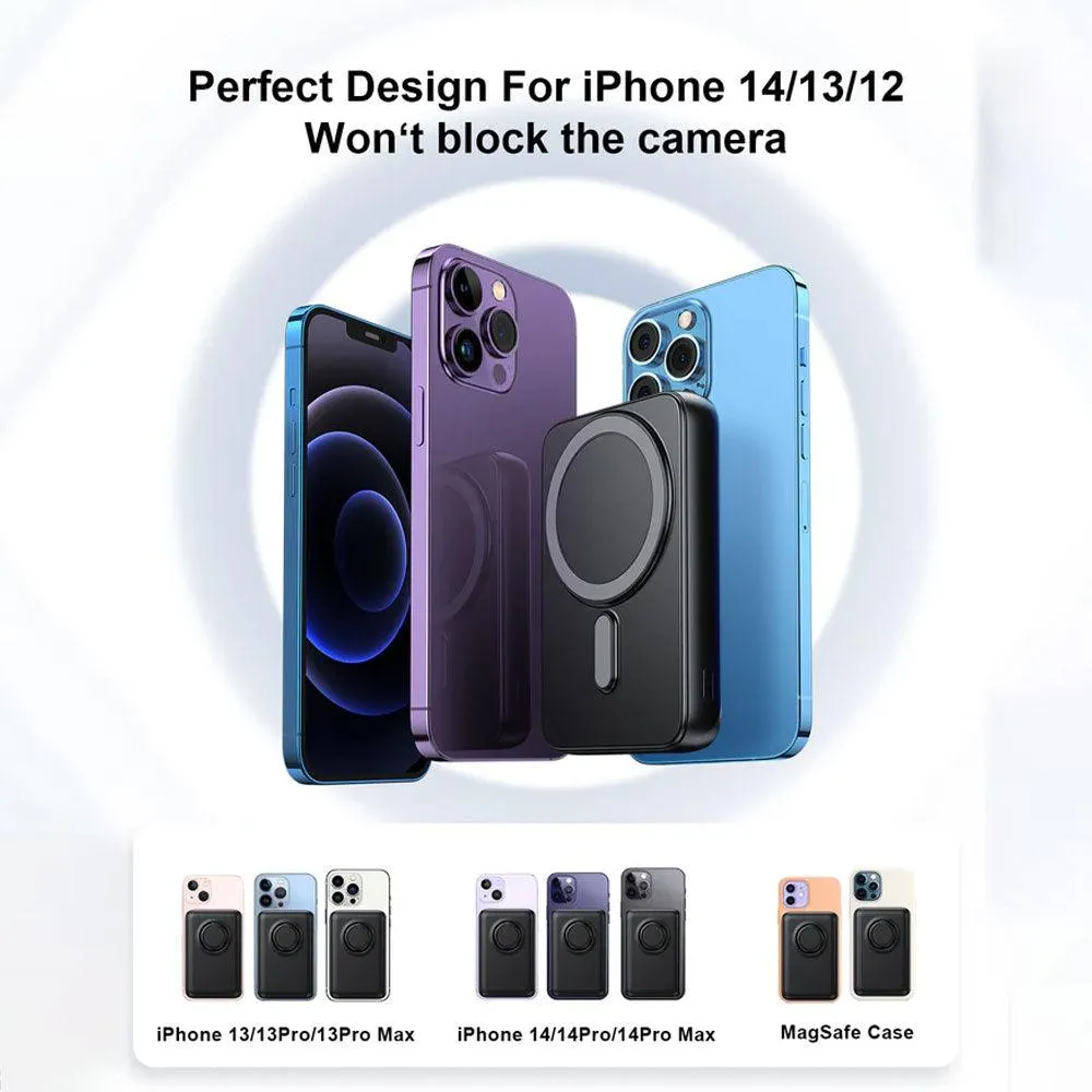 Joyroom JR-W050 Magnetic Wireless Power Bank with Ring Holder USB   Type-C 20W Fast Charging 10000mAh