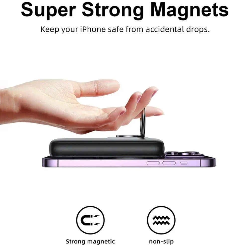 Joyroom JR-W050 Magnetic Wireless Power Bank with Ring Holder USB   Type-C 20W Fast Charging 10000mAh