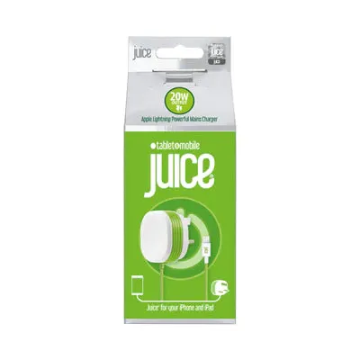 Juice 20W Apple Lightning Mains Charger with Integrated Cable