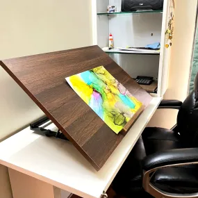 Kawachi Wooden Portable Architect Drafting Table Engineering Drawing Board with 5 Adjustable Angles Size (28" x 19")KW88 Brown-