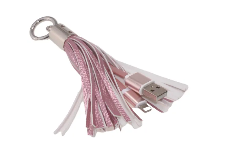 Keychain Tassel Phone Charging Cables - iPhone & Android!