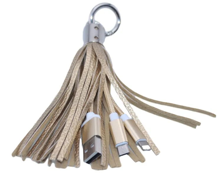 Keychain Tassel Phone Charging Cables - iPhone & Android!