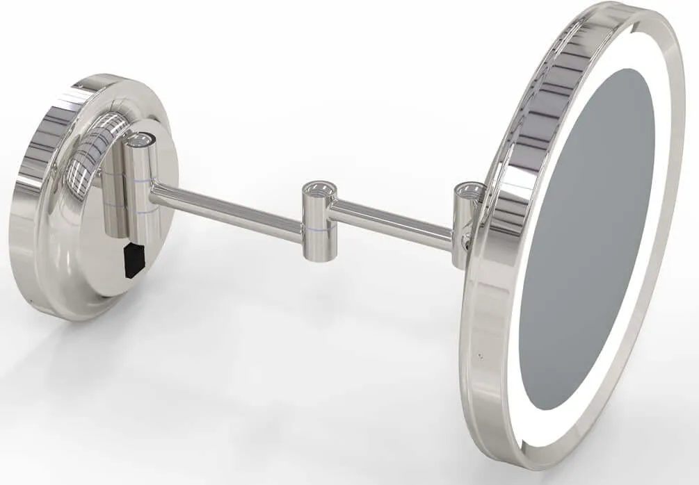 Kimball & Young Hardwired 1-Sided 2-Color LED 5x Make Up Mirror, Polished Chrome   4 Finishes