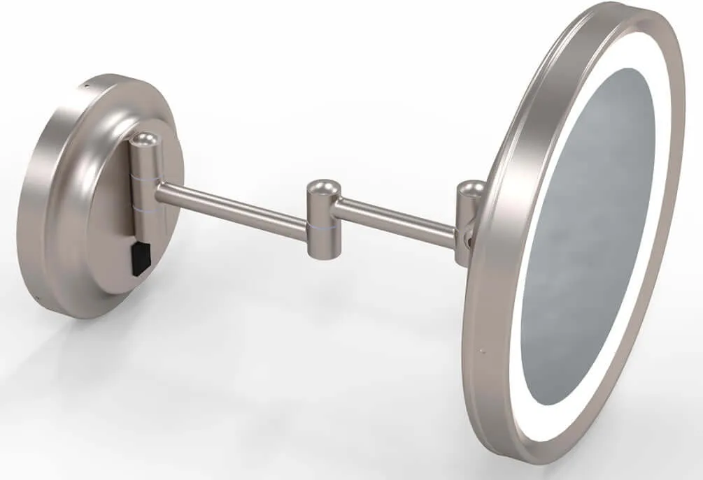Kimball & Young Hardwired 1-Sided 2-Color LED 5x Make Up Mirror, Polished Chrome   4 Finishes