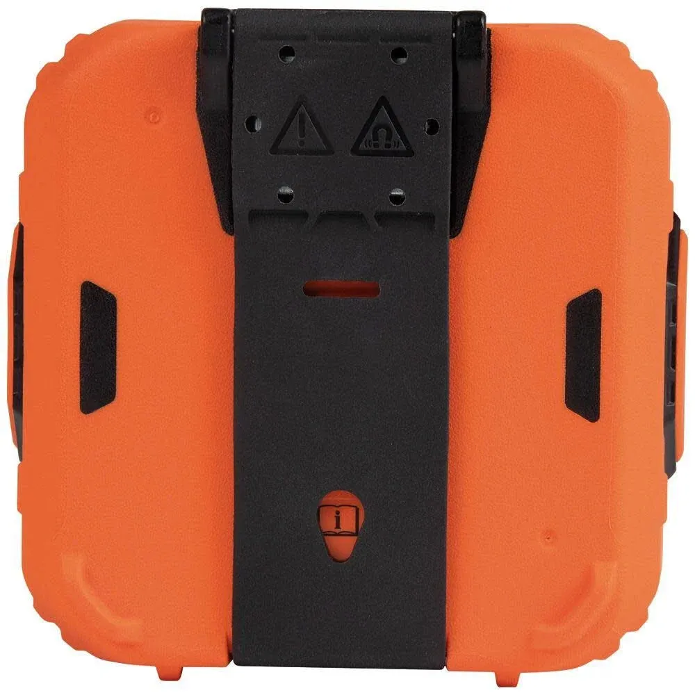 Klein Tools AEPJS2 Bluetooth Speaker With Magnetic Strip and Hook, Rechargeable, Wireless and Aux Capable, Hands Free Capable, Smart Phone Charging, 10 Hr Run Time, IP54 Dust and Water Resistant